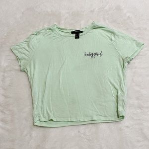 Forever 21 Green BabyGirl Crop Top Size M